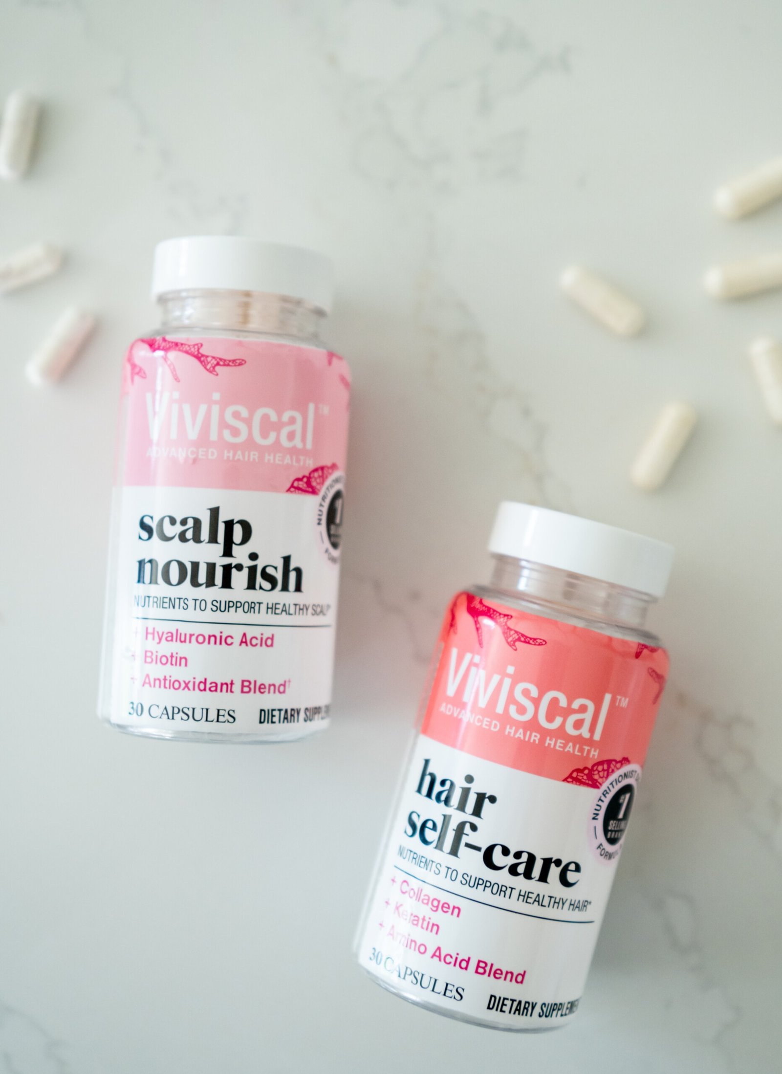 Suplementos Viviscal para nutrição do couro cabeludo e cuidados com o cabelo