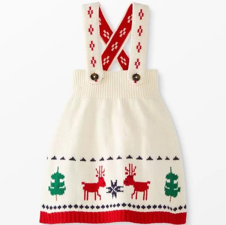 Vestido suéter de férias para bebê