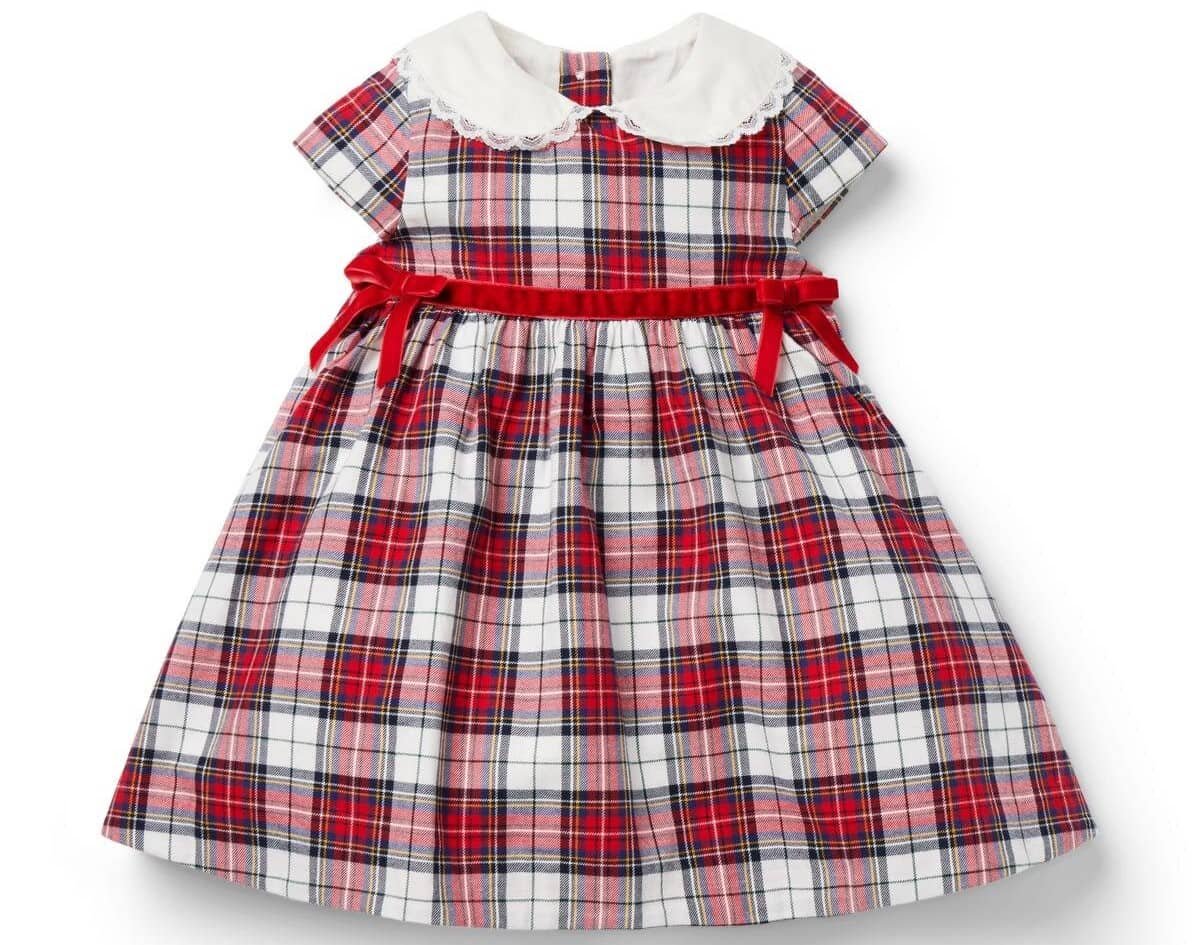 Vestido de bebê tartan de férias