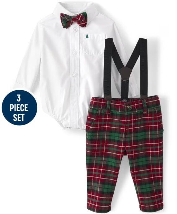 Roupa xadrez de três peças