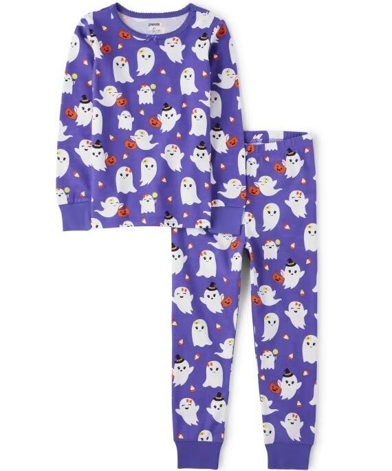 Pijama de algodão para meninas Gymboree Ghost Snug Fit