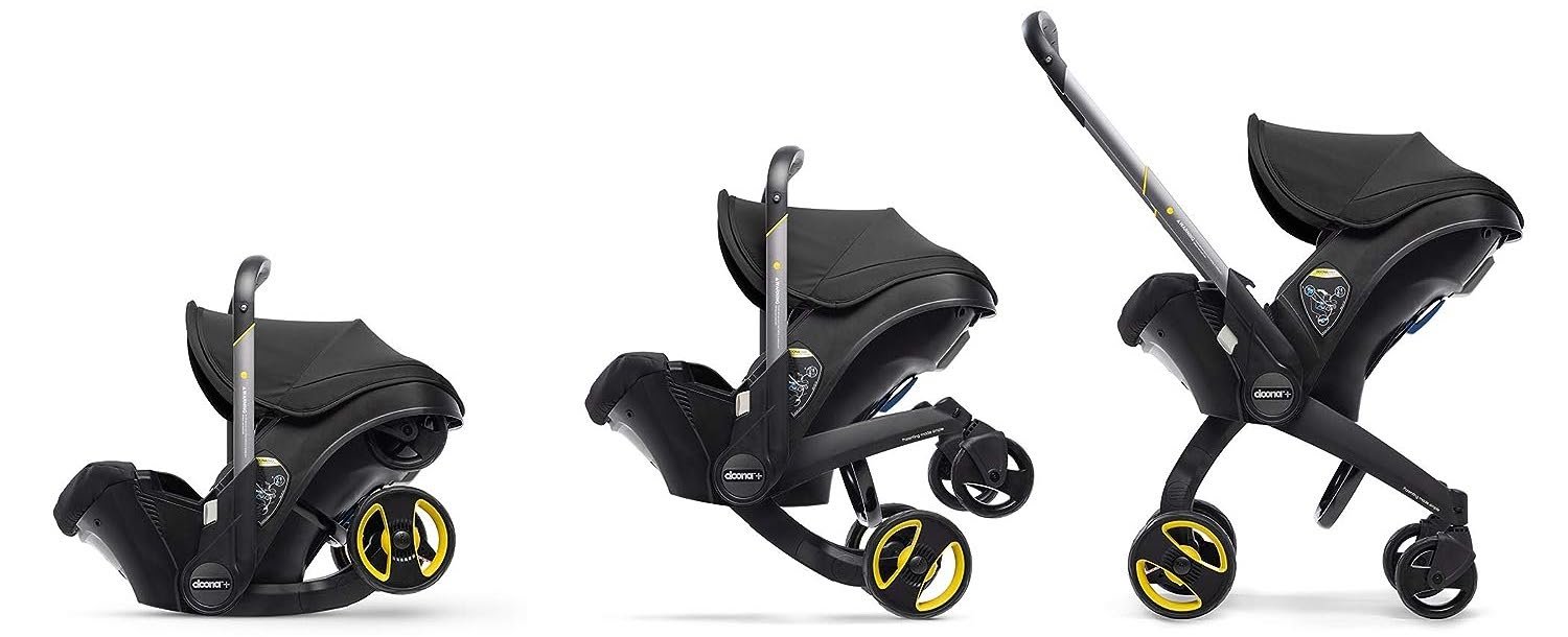 Assento de carro infantil Doona e base de trava - voltado para trás, assento de carro para carrinho em segundos - versão dos EUA, Nitro Black