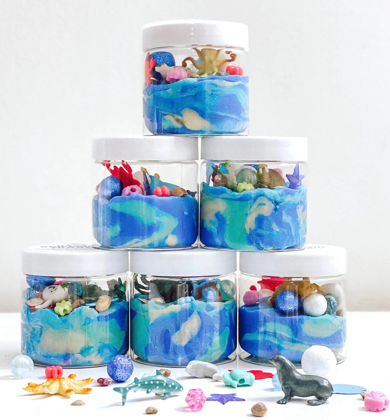 Kits sensoriais com tema oceano para crianças 